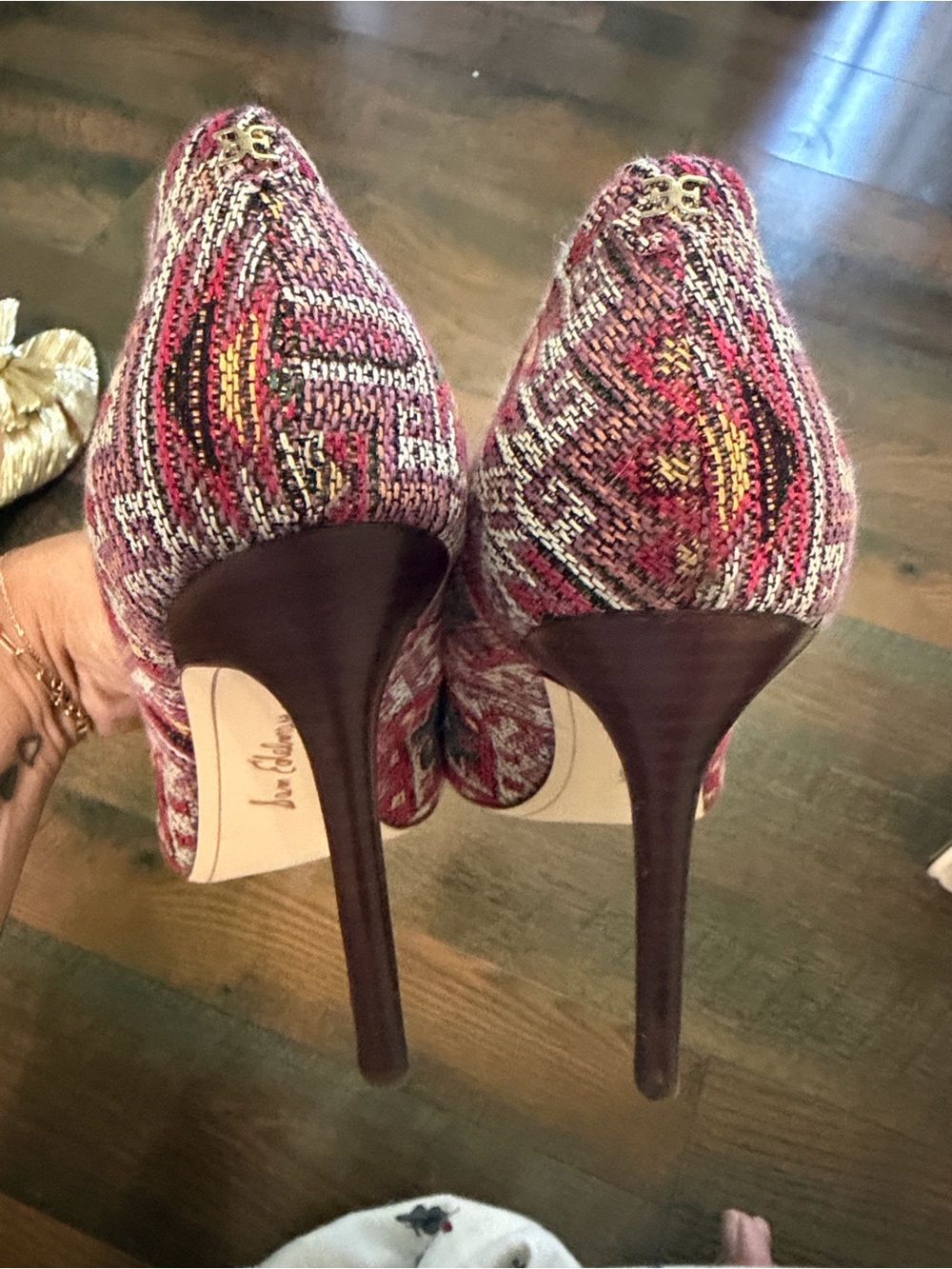 Sam Edelman Hazel Navajo Weave Stiletto Heels Aztec Western Size 11 - Picture 3 of 5